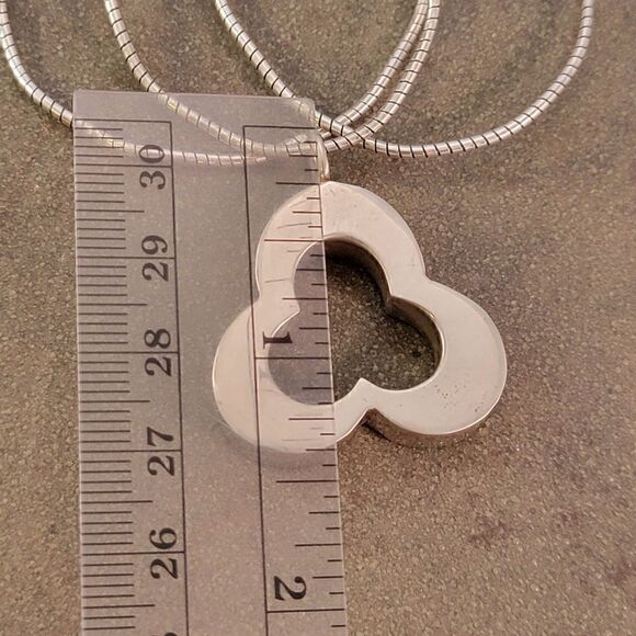 Sterling Modernist 3D Trefoil Pendant with Omega Chain - Picture 8 of 10